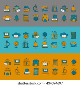 School and education vector icons
