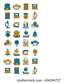 School and education vector icons