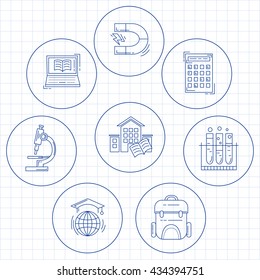 School and education vector icons