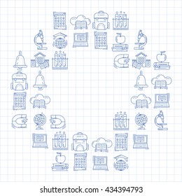 School and education vector icons