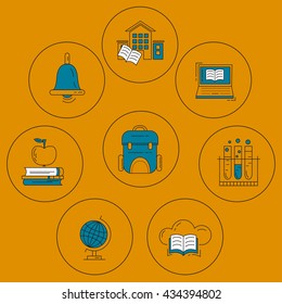 School and education vector icons