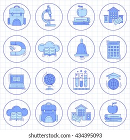 School and education vector icons