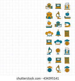 School and education vector icons