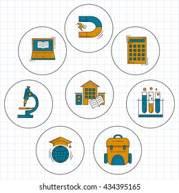 School and education vector icons