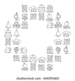 School and education vector icons