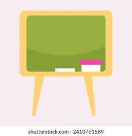 School element of colorful set. The flat cartoon design of board represents the fusion of creativity and learning, making it suitable for educational content. Vector illustration.