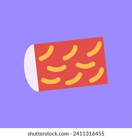 School element of colorful set. The flat cartoon design featuring a colorful eraser can add playful element to designs. Vector illustration.