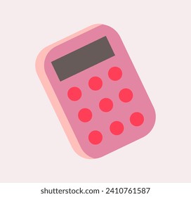 School element of colorful set. This flat cartoon image features a friendly calculator, making it the perfect addition to any math-related content. Vector illustration.