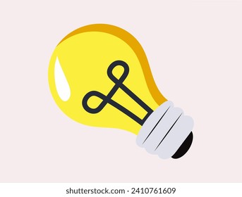 School element of colorful set. This delightful illustration in a flat cartoon style features a lamp symbolizing the guiding light of education.
