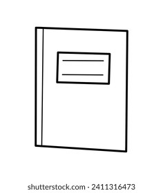School element of colorful set. This stylish outline image of a notebook signifies the start of a new academic journey, making it a perfect addition to stationery promotions. Vector illustration.