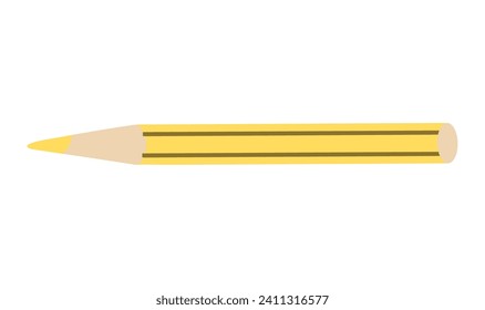 School element of colorful set. This bright yellow pencil represents the idea that education is a canvas where students paint their unique experiences and ideas. Vector illustration.