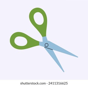 School element of colorful set. This delightful illustration showcases classical scissors, adding a touch of creativity to the school theme. Vector illustration.