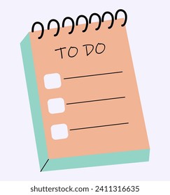 School element of colorful set. This illustration features a checklist of school-related tasks. It's a playful reminder of the things to accomplish during the academic journey. Vector illustration.