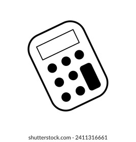 School element of colorful set. This sleek outline-style illustration of a calculator perfectly embodies the essence of learning and achievement. Vector illustration.