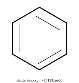 School element of colorful set. This outline-style image showcases the beauty of a geometry hexagon, perfect for educational materials, especially those related to geometry. Vector illustration.