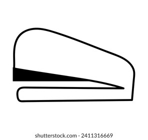 School element of colorful set. This outline design features a stapler that's ready to bind educational materials together. Vector illustration.