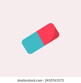 Elemento escolar de conjunto colorido. Diseño versátil de este borrado adecuado para materiales educativos, promociones de papelería, o cualquier contenido relacionado con el aprendizaje y la creatividad. Ilustración vectorial.