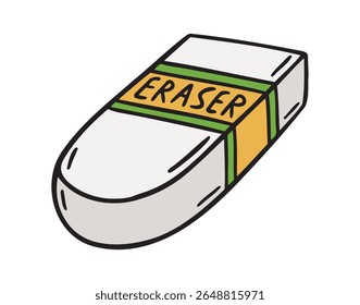 escola elemento borracha ícone doodle mão desenhada. colorido desenho linha desenho clipart símbolo . Ilustração vetorial