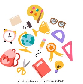 school element set collection flat icon