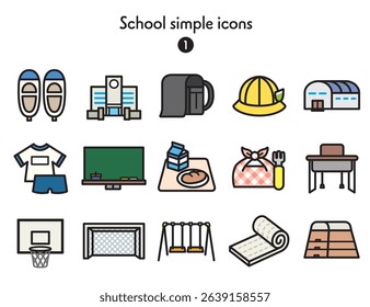 School and elementary school icon collection