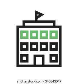 School, elementary, kids icon vector image.Can also be used for building and landmarks . Suitable for mobile apps, web apps and print media.