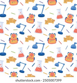 Children’s school elements, back to school pattern, back to school doodle pattern. Vector illustration in flat style.