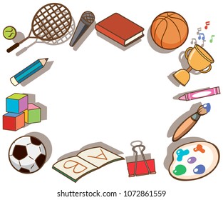 School Elements Banner on White illustration
