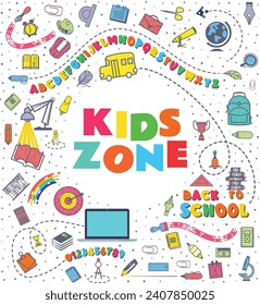 school elements books kids zone going to school alphabets background