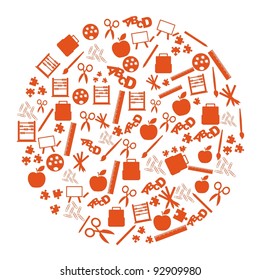 school elements isolated over white background. vector illustration