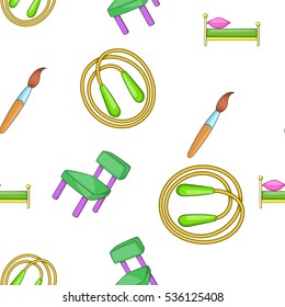 School elements pattern. Cartoon illustration of school elements vector pattern for web