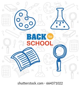 school elements vector illustration and creative tools to learn