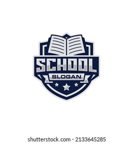 School emblem logo design vector illustration. Education logo. University logo