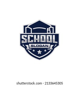 School emblem logo design vector illustration. Education logo. University logo