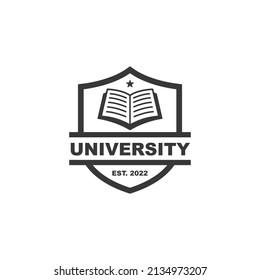 Ilustración vectorial del diseño del logotipo del emblema escolar. Logo de la educación. Logo de la Universidad