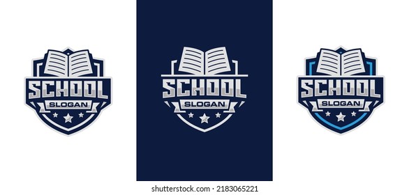 Logo-Design der Schule, Vektorgrafik. Bildungs-Logo. Universitätslogo