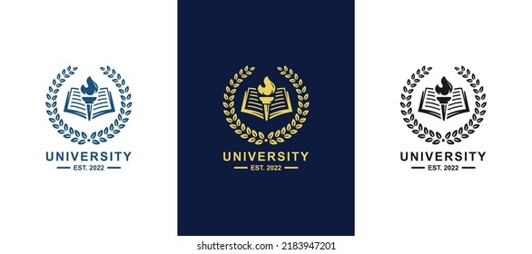 School emblem logo design vector illustration. Education logo. University logo