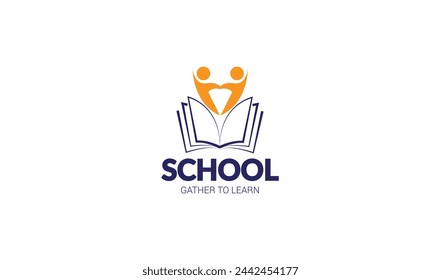 School emblem logo design vector illustration. Education logo.