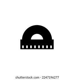 School Engineering Ruler, Measuring Tool. Flat Vector Icon illustration. Simple black symbol on white background. School Ruler, Measuring Tool sign design template for web and mobile UI element.