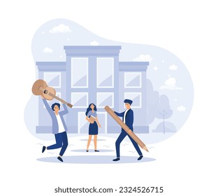School environment concept, Socialization of pupils, student club, field trip, social interaction. flat vector modern illustration