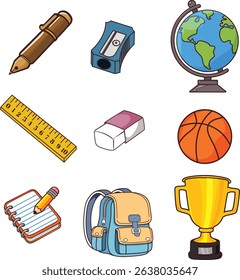school equipment element education collection set