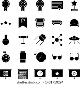 school equipment icon set education with black colour 