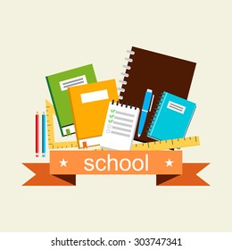 School equipment illustration. Back to school.