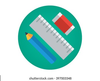School Equipment Illustration - Flat Icon