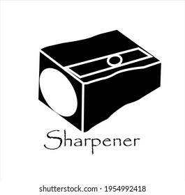 School equipment. Logo Sharpener Silhouette