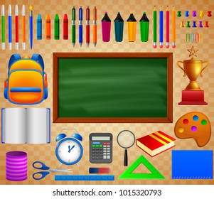 school equipment vector illustration