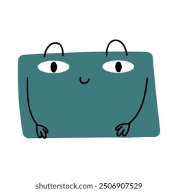 School eraser. Envelope with letter, message. Cute, smiling doodle character