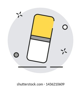 School eraser icon. Modern flat design style. Vector simple illustration icon for web site page, marketing, mobile app, design element on white background