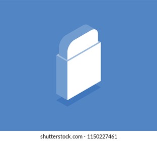 School eraser isometric icon. Vector illustration for web design in flat isometric 3D style.