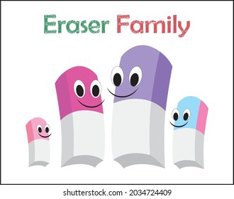 School Eraser Vector Design and Eraser Family Design