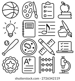Estilo de Estrutura de Tópicos de Conjunto de Ícones do School Essentials (Parte 4)